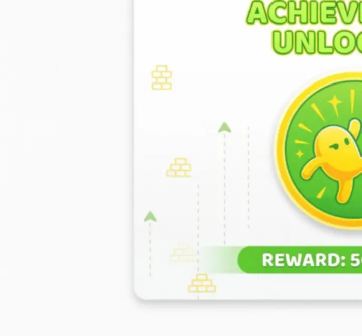 Achievement kártyák példái Wall Kickers jutalmakkal és címekkel
